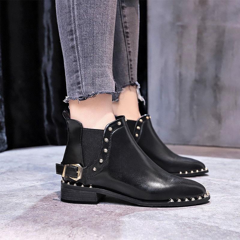 Autumn Winter Boots Fashion Zipper Ankle Boots Low Heel High Quanlity Leather Boots Casual Shoes