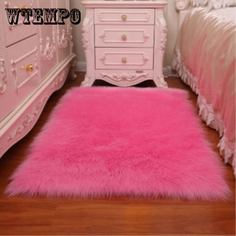 Soft Artificial Deerskin Rug Chair Cover Bedroom Mat Artificial Warm Hairy Carpet Seat  Warm