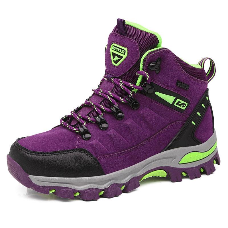 Winter Women's Outdoor Hiking Shoes High-top Waterproof and Windproof Sports Shoes Non-slip Wear-resistant Hiking Shoes Large Size Women's Shoes