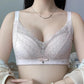 Latex Hole Cup Thin Underwear Sexy Lace Diamond Decoration No Steel Ring Breast Top Support Gather Breathable Rear Four-row Buckle Adjustable Bra