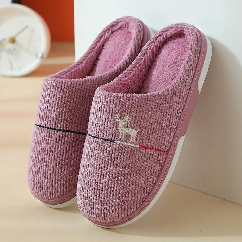Women's Winter Slippers Windproof Warm Cotton Slippers Indoor Bedroom Flat Non-slip House Shoes