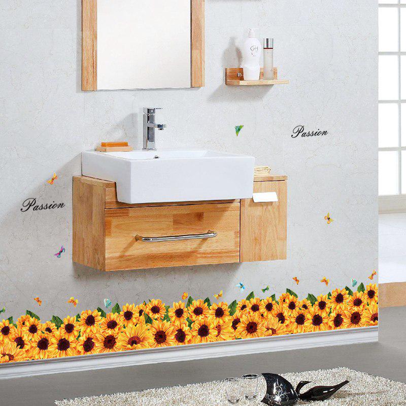 [Wall sticker ]Sunflower Wall Stickers Living Room Bedroom Kitchen Corner Bathroom Tile Home Interio