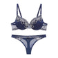 Bralette Embroidered Pineapple Strawberry Thin Sexy Transparent Bra and Panty Set Super Underwear