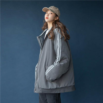 Cotton Jacket Women Winter Korean Version of Loose Ins Tide Hooded Cotton Jacket Short Couple Thickened Quilted Jacket