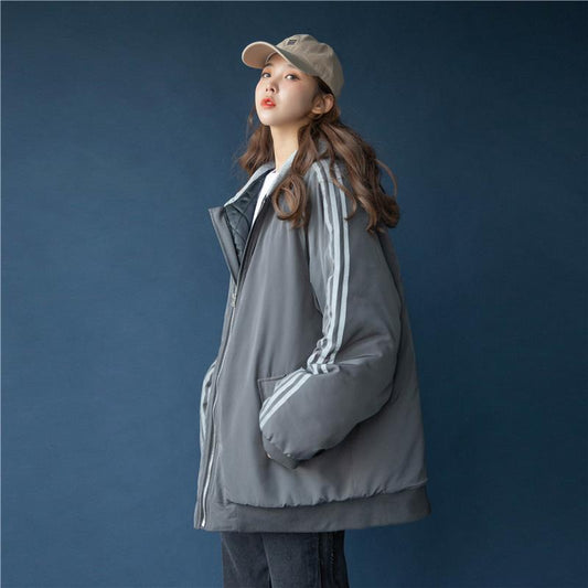 Cotton Jacket Women Winter Korean Version of Loose Ins Tide Hooded Cotton Jacket Short Couple Thickened Quilted Jacket