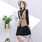 Send Belt Spring and Autumn New Women's Long-sleeved Dress Temperament Waist Waist Vest Shirt Two-piece A-line Base Dress