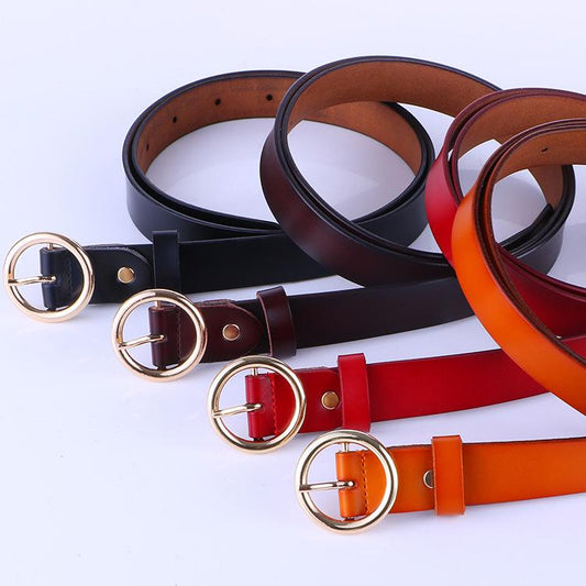 Belt Fashion Women Leather Alloy Pin Buckle Waist Strap Belt Slim Waistband