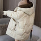 Winter Down Jacket Korean Version Loose Solid Color Cotton Jacket Ladies Mid-length Hooded Down Jacket
