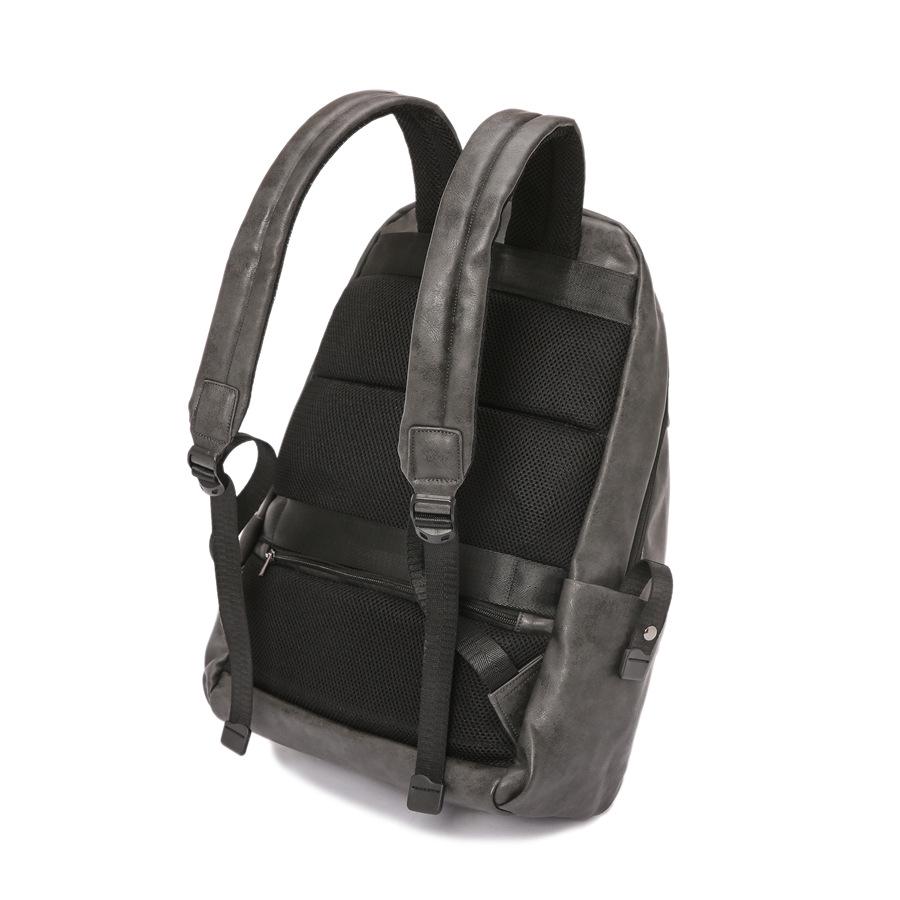 Leather Backpack Men Gray Anti-theft Waterproof Outdoor Travel Bag Student Book Computer Bags