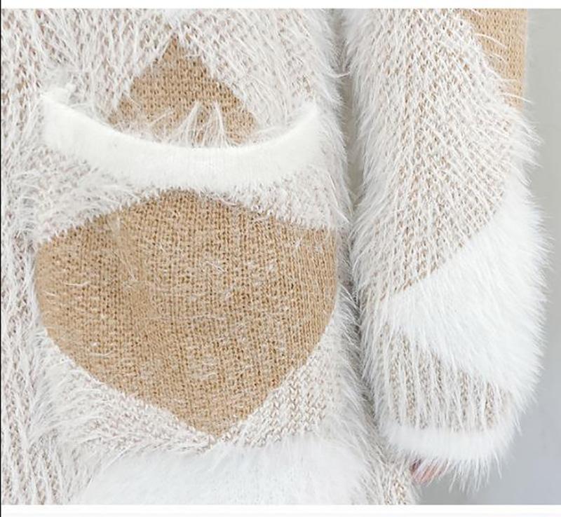 Autumn and Winter Imitation Mink Cardigan Sweater Elegant Temperament Sweater Sexy Mid-length Loose Women's Knitted Top