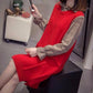 Autumn and Winter Mid-length Loose Sleeveless Sweater Pullover Fake Two-piece Knitted Skirt Bottoming Shirt