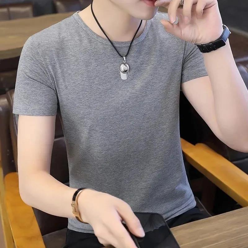 Summer Men's Short-sleeved T-shirt Youth Trend Half-sleeved T-shirt Large Size Men's Shirt Bottoming Shirt T-shirt