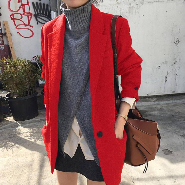 Jacket Women Overcoat Wool Coat Suits Autumn Winter Short Slim Blend Clothes Outerwear Wool Jacket