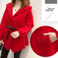 Autumn and Winter, Women's Casual Hooded Waist, Water Velvet Cardigan Net Red Knit Jacket Loose