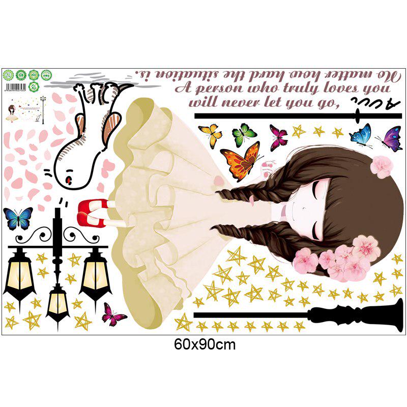 Stickers Beautiful Girls on The Street Wall Stickers Stickers Children Girls Room Bedroom Art Decals