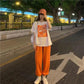 2PCS Women's Sports Suit Korean Version Loose T-shirt + Wide Leg Pants Two-piece Student Casual Suit
