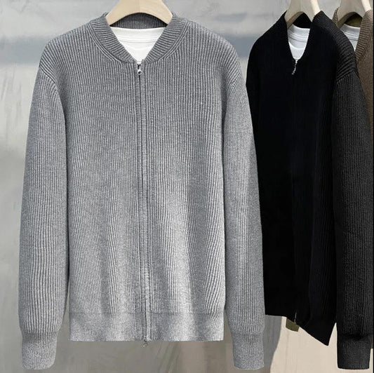 Autumn Men's Casual Stitching Knitted Cardigan Jacket Men's Fashion Korean Version of The V-neck Big Pocket Sweater