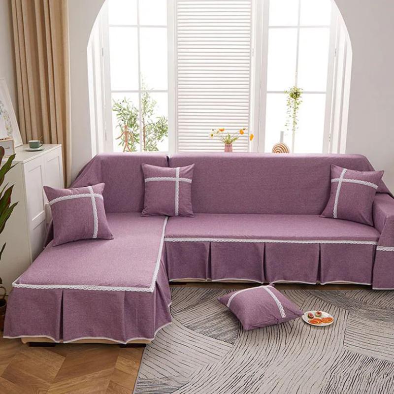 Solid Color Four Seasons Universal Sofa Cover Cover Cloth All-inclusive Universal All-inclusive Combination Sofa Towel Full Cover Set Dust Cover