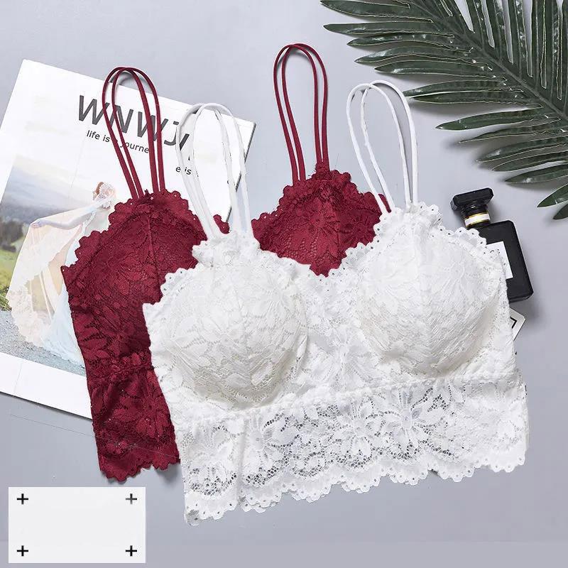 Two-piece Japanese Thin Section Anti-glare Skin-friendly Breathable All-match No Steel Ring Lace Camisole Tube Top Wrap Bra