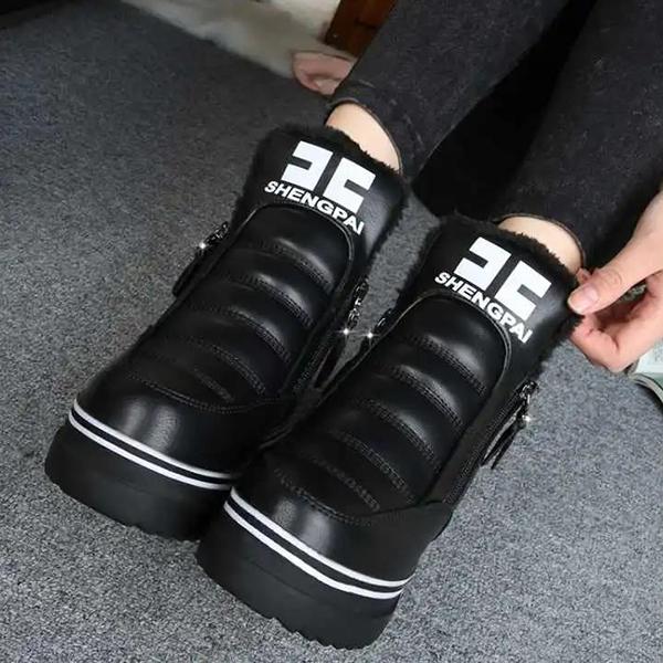 Women's Winter Snow Boots Large Size High-top Cotton Shoes Plush Thickened Warm Shoes Low Heel Inner Heightening Shoes