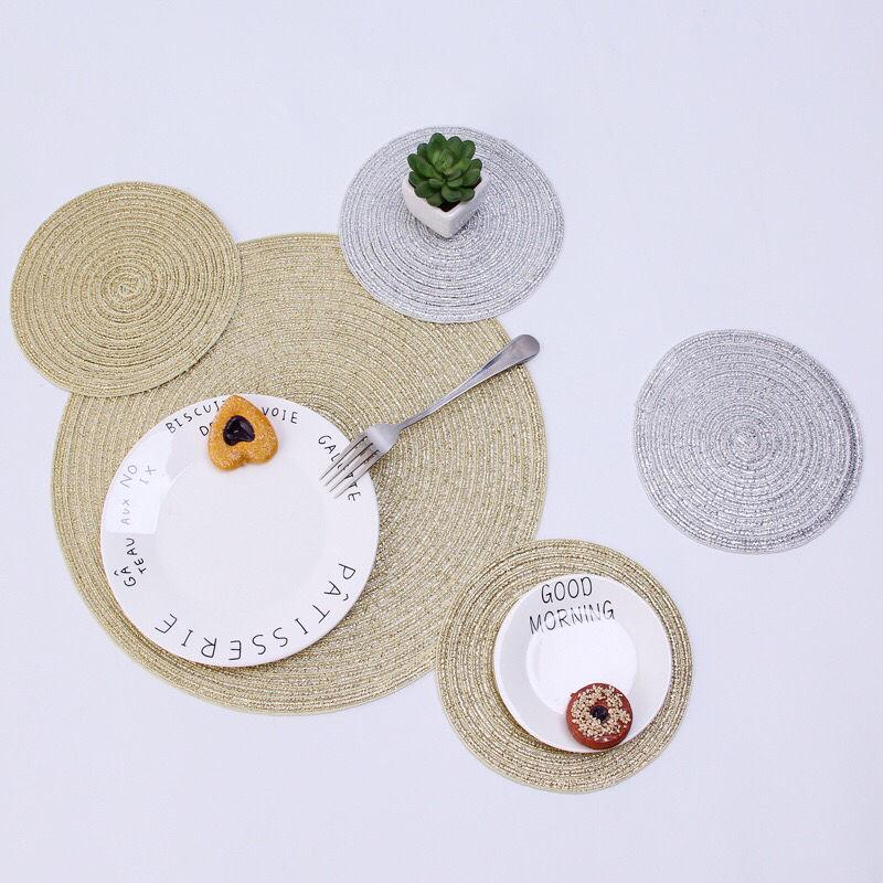 2pcs/set Non Slip Cotton Round Heat Insulation Table Mug Mat Pad Placemat Coasters Home Decor