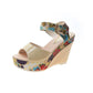 Color Matching Flower High Heels Summer Open Toe Women's Shoes Women's Sandals Wedges  Buckle Belt Everyday All-match Shoes Women