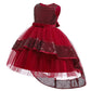 SHINA Girls Fashion Princess Dress Children Splicing of Sequins Sleeveless Wedding Events Clothing