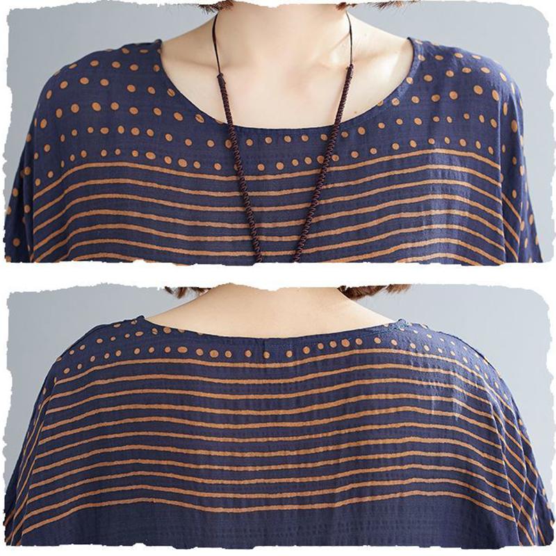 WTEMPO Women Plus Size Dress Summer Short Sleeve Round Neck Long Dress Casual Full Length