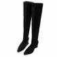 Over-the-knee Boots Women's Pointed Suede Boots Autumn and Winter High-heeled Thick-heel Stretch Stovepipe Boots