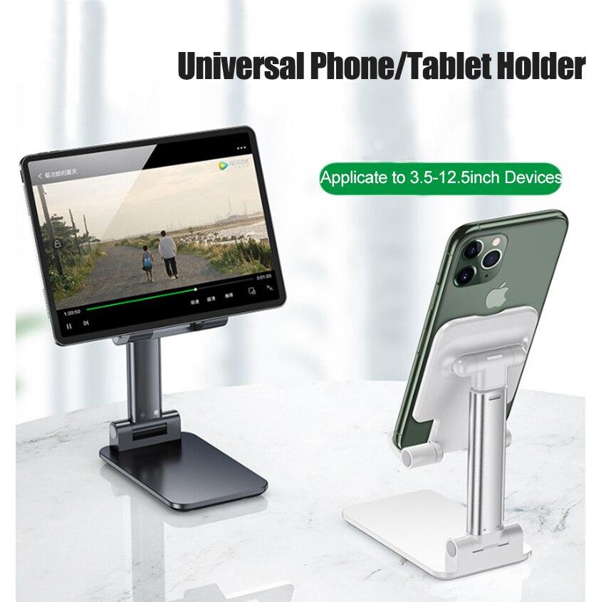 Universal Foldable Phone Stand Support Desk Mobile Phone for IPhone IPad Adjustable Metal Desktop Tablet Holder