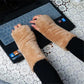 Winter Gloves Women Thick Plush Warm Gloves Long Arm Cover Fingerless Gloves