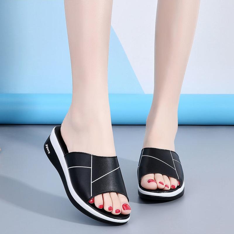 Summer Slip on Women Wedges Sandals Platform High Heels Fashion Open Toe Ladies Casual Shoes Comfortable