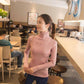 Pofulove Women Solid Winter Warm Knitted Sweater Turtleneck Long Sleeve Knit Sweater Pullover Lady