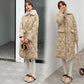 Lingge Lamb Fur Collar Cotton Jacket Women Winter Loose Mid-length Large Size Cotton Jacket Jacket Winter Thick Warmth Without Hood Cotton Jacket