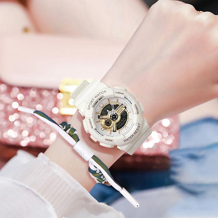Student Sports Watch Silicone Strap Luminous Waterproof LED Digital Alarm Clock Outdoor Women Watch