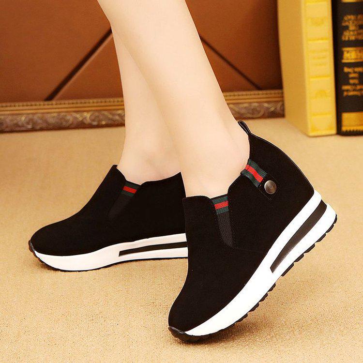 Women's Cotton Shoes Women's Shoes Mid-heel Cloth Cover Polyurethane Single Shoes Trendy and Durable