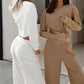 Women Elegant Solid Sets for Women Warm Hoodie Sweatshirts and Long Pant Fashion Two Piece Sets Ladies Sweatshirt Suits