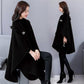 Woolen Coat Women's Cloak-style Coat Cardigan Woolen Coat Irregular Shawl Temperament Versatile Warm and Comfortable Wrap