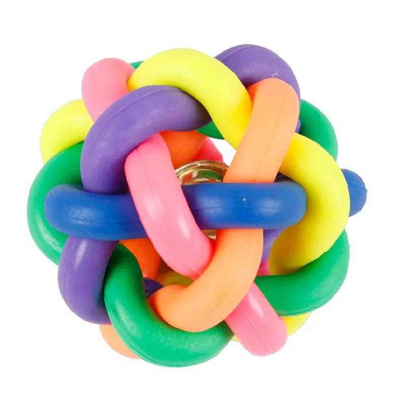 Molar Teeth Sound Bite-resistant Rope Ball Cat Pet Products Toys Teddy Puppy Dog Toys Pet Supplies Multicolor Braided Bell Ball Cat Play Tools