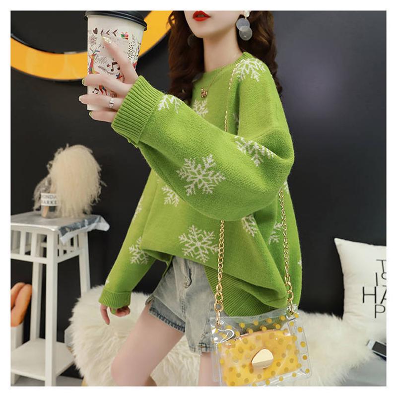 Pofulove Lazy Wind Jacket Wild Sweater Women Sweater Female Students Korean Loose Round Neck Hooded