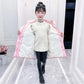 Girls' Winter Cotton-padded Clothes Children's Plus Velvet and Thick Mid-length Down Coat Bright and Wash-free Cotton-padded Jackets