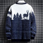 WTEMPO Men Christmas Sweater Elk Print Sweater Soft Casual Knitted Sweater Winter Thicken Warm Pullover