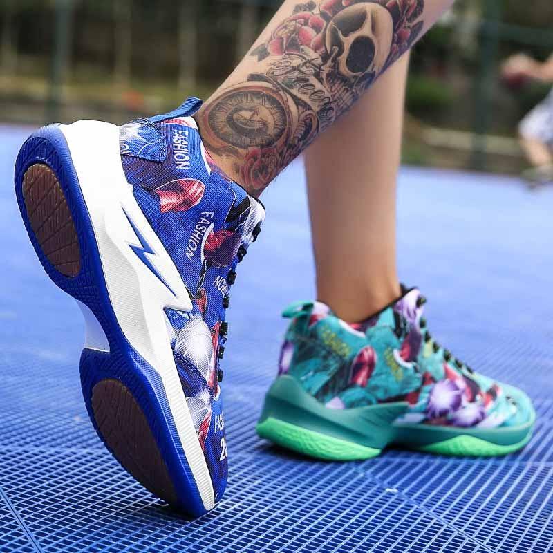 Middle help men's basketball shoes large size outdoor brand sports shoes purple red basketball shoes