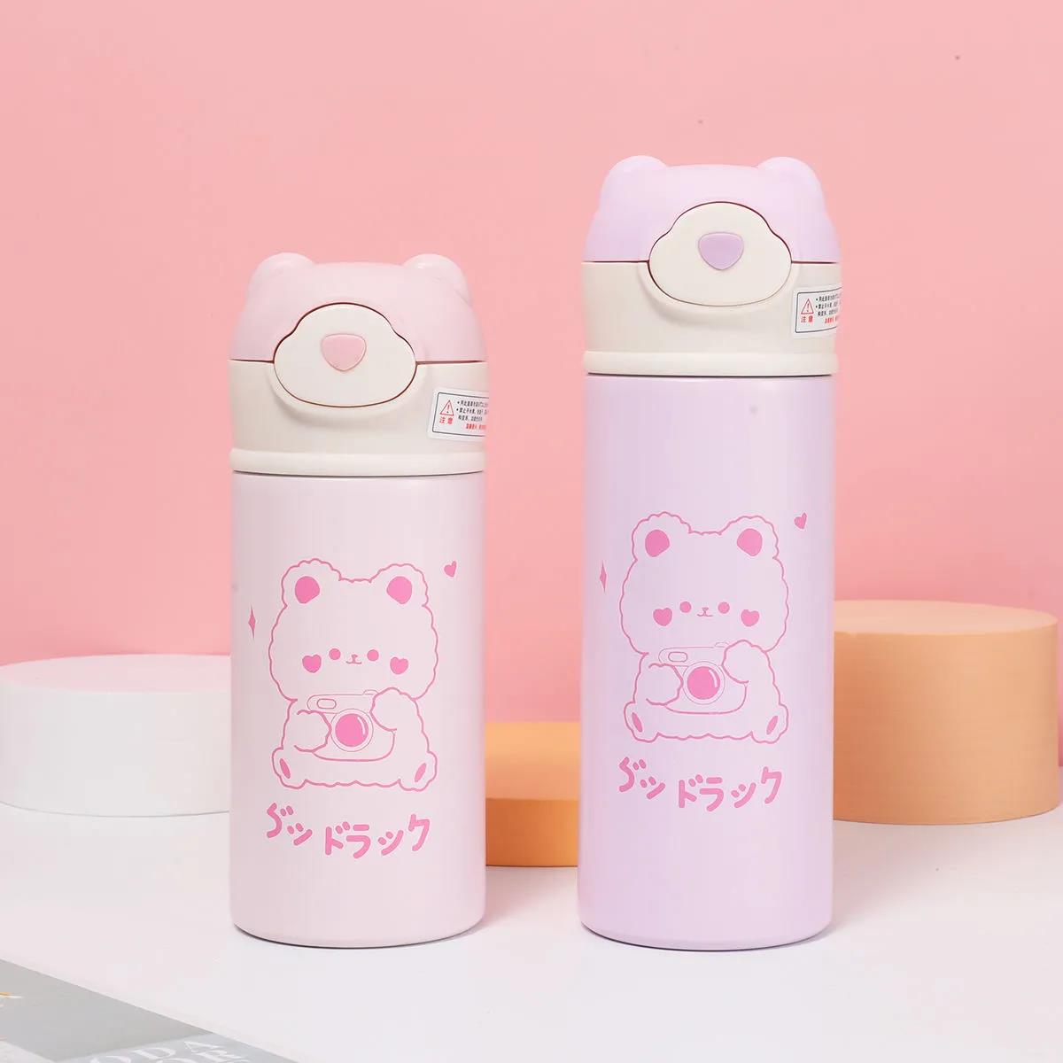 Insulation Cup Girl Heart Student Korean Version of Cute Ins Niche Water Cup Simple High-value Creative Children's Portable Cup
