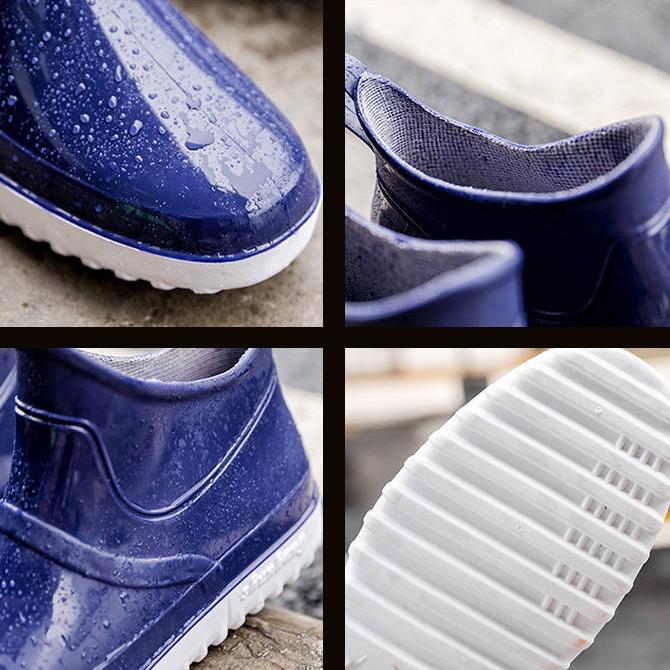 Men Rain Shoes Water Shoes Non Slip Male Solid Sole Rain Boots Four Seasons Short Rubber Rain Boots
