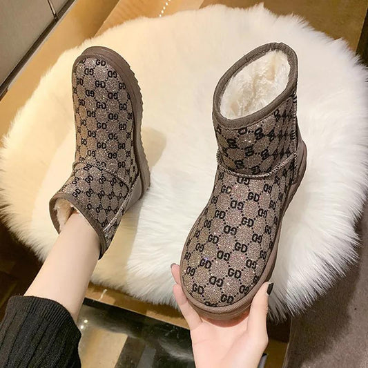 Snow Boots Women Winter Short Boots Plus Velvet Padded Non-slip Bread Cotton Shoes