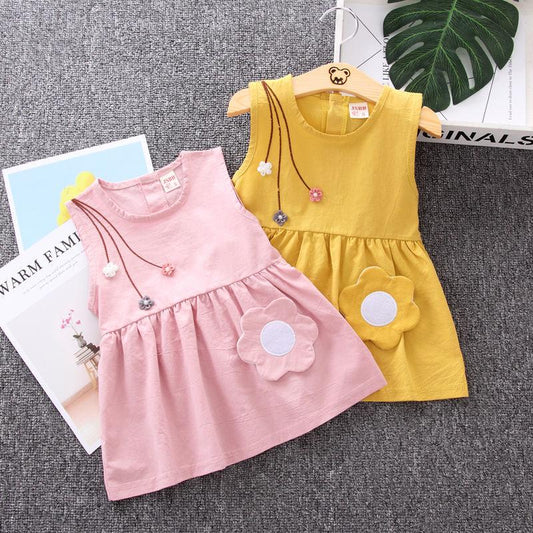 Girls' Cotton Skirt Summer Girls' Princess Skirt Children's Sleeveless Dress Baby Summer 1-4 Years Old
