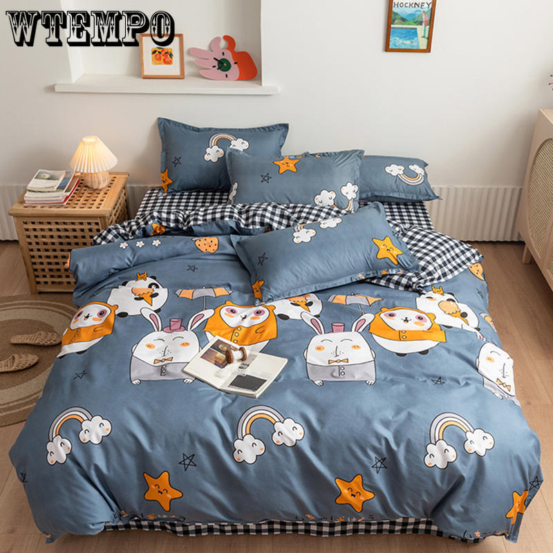 Printed Solid Bedding Sets Home Bedding Set 4-7pcs High Quality Lovely Pattern Four Seasons