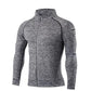 Fitness Sports Jacket Men's Breathable Tight-fitting Quick-drying Hooded Sweater Zipper Basketball Sportswear Casual Jacket