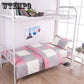 3pcs Student Bedding Set Concise Comforter Single Bed Sheet  Geometric Pattern Simple Plaid Stripe Bedclothes